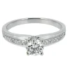 BAGUE EN OR 14K BLANC SERTIE DE DIAMANTS