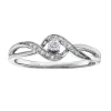 BAGUE EN OR 10K BLANC SERTIE DpiUN DIAMANT CANADIEN ET DE DIAMANTS