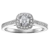 BAGUE EN OR 10K BLANC SERTIE DpiUN DIAMANT CANADIEN ET DE DIAMANTS