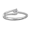 BAGUE EN OR 10K BLANC SERTIE DpiUN DIAMANT QUÉBÉCOIS ET DE DIAMANTS