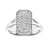 BAGUE EN OR 10K BLANC SERTIE DE DIAMANTS