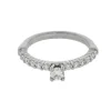 BAGUE EN OR 14K BLANC SERTIE DE DIAMANTS