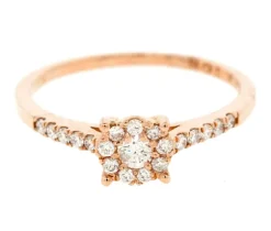 BAGUE EN OR 14K ROSE SERTIE DE DIAMANTS