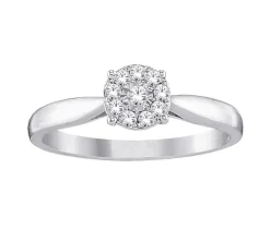 BAGUE EN OR 10K SERTIE DE DIAMANTS DONNANT LpiILLUSION DpiUN CARAT