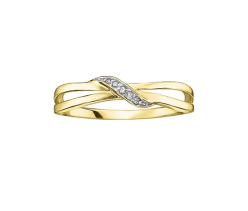 BAGUE EN OR 10K SERTIE DE DIAMANTS