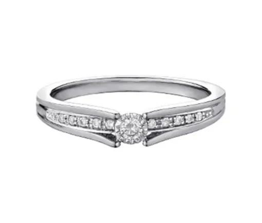 BAGUE EN OR 10K SERTIE DE DIAMANTS