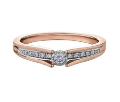 BAGUE EN OR 10K SERTIE DE DIAMANTS