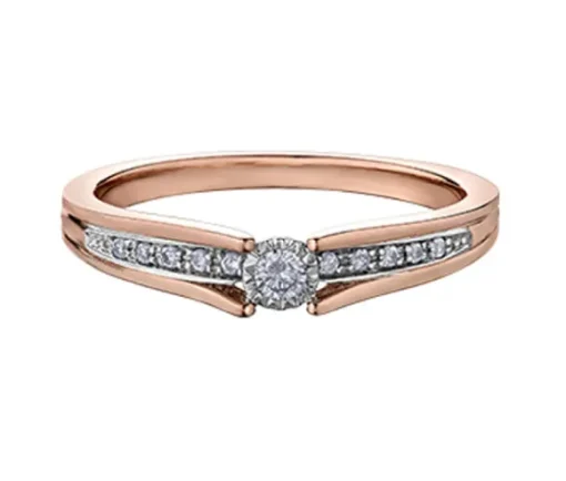BAGUE EN OR 10K SERTIE DE DIAMANTS