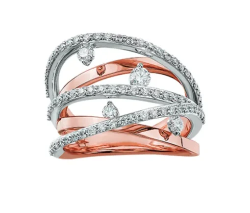 BAGUE EN OR 10K SERTIE DE DIAMANTS CANADIENS ET DE DIAMANTS