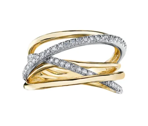 BAGUE EN OR 10K SERTIE DE DIAMANTS