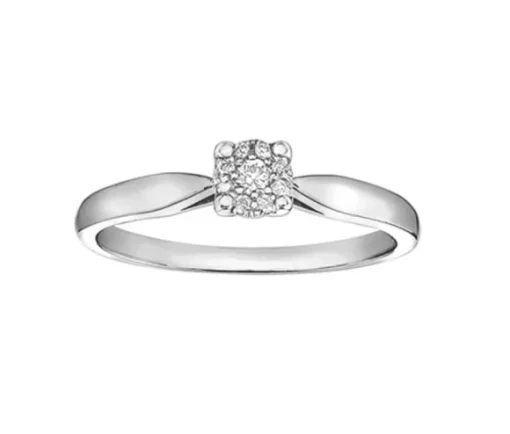 BAGUE EN OR 10K SERTIE DE DIAMANTS