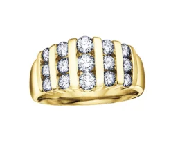 BAGUE EN OR 14K SERTIE DE DIAMANTS