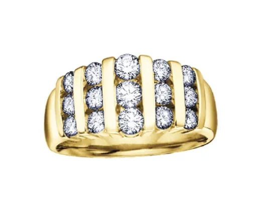 BAGUE EN OR 14K SERTIE DE DIAMANTS