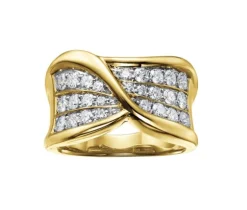 BAGUE EN OR 14K SERTIE DE DIAMANTS