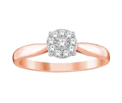 BAGUE EN OR 10K SERTIE DE DIAMANTS DONNANT LpiILLUSION DpiUN CARAT