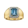 BAGUE EN OR 10K SERTIE DpiUN TOPAZE poBLUE LONDONpo ET DE DIAMANTS