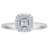 BAGUE EN OR 10K SERTIE DpiUN DIAMANT CANADIEN PRINCESSE ET DE DIAMANTS