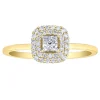 BAGUE EN OR 10K SERTIE DpiUN DIAMANT CANADIEN PRINCESSE ET DE DIAMANTS
