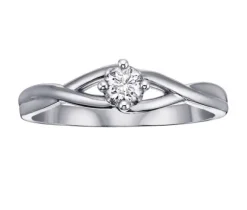BAGUE EN OR 10K SERTIE DpiUN DIAMANT