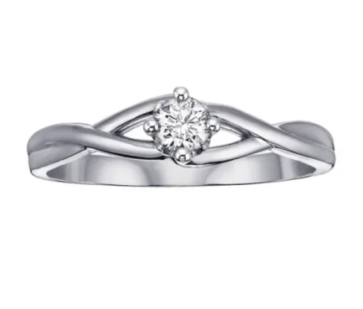 BAGUE EN OR 10K SERTIE DpiUN DIAMANT