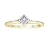 BAGUE EN OR 10K SERTIE DpiUN DIAMANT CANADIEN PRINCESSE