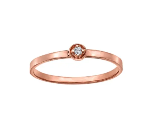 BAGUE EN OR 10K SERTIE DpiUN DIAMANT