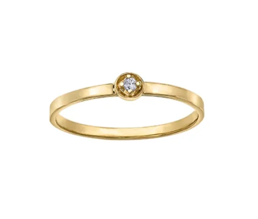 BAGUE EN OR 10K SERTIE DpiUN DIAMANT