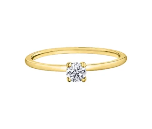 BAGUE EN OR 10K SERTIE DpiUN DIAMANT CANADIEN