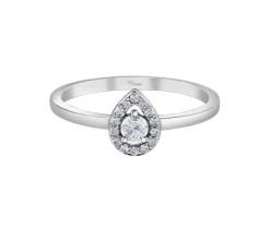 BAGUE EN OR 14K SERTIE DpiUN DIAMANT CANADIEN ET DE DIAMANTS