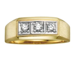 BAGUE EN OR POUR HOMME SERTIE DE DIAMANTS