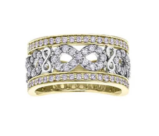 BAGUE EN OR SERTI DpiUN CARAT DE DIAMANTS NATURELS
