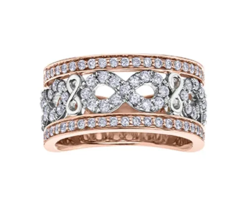 BAGUE EN OR SERTI DpiUN CARAT DE DIAMANTS NATURELS