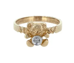 BAGUE ENFANT 10K OURSON 0,01 D. I1