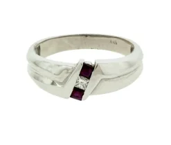 BAGUE H. 10K BL. 0,09 D.SI 2=0,29 RUBIS