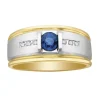 BAGUE 10K 2T 0,45 SAPHIR 6=0,12 DIAMANT