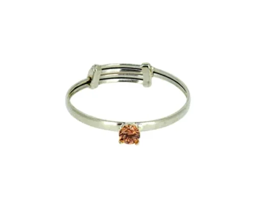 BAGUE POUR ENFANT EN OR SERTIE DpiUN PIERRE DE NAISSANCE SYNTHÉTIQUE VARIÉE