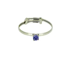 BAGUE POUR ENFANT EN OR SERTIE DpiUN PIERRE DE NAISSANCE SYNTHÉTIQUE VARIÉE