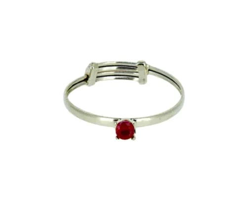 BAGUE POUR ENFANT EN OR SERTIE DpiUN PIERRE DE NAISSANCE SYNTHÉTIQUE VARIÉE