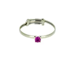 BAGUE POUR ENFANT EN OR SERTIE DpiUN PIERRE DE NAISSANCE SYNTHÉTIQUE VARIÉE