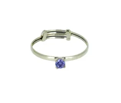 BAGUE POUR ENFANT EN OR SERTIE DpiUN PIERRE DE NAISSANCE SYNTHÉTIQUE VARIÉE