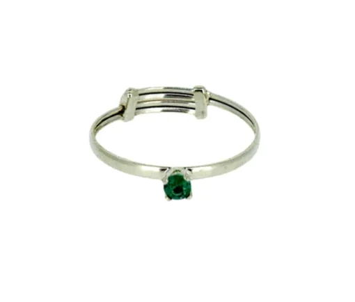 BAGUE POUR ENFANT EN OR SERTIE DpiUN PIERRE DE NAISSANCE SYNTHÉTIQUE VARIÉE