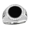 BAGUE POUR HOMME EN ARGENT RHODIÉ SERTIE DE CUBIQUES ZIRCONIAS ET DpiONYX