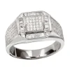 BAGUE POUR HOMME EN ARGENT RHODIÉ SERTIE DE CUBIQUES ZIRCONIAS