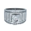 BAGUE POUR HOMME EN OR BLANC SERTIE DE CUBIQUES ZIRCONIAS