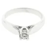BAGUE SOLITAIRE EN OR 14K BLANC SERTIE DpiUN DIAMANT