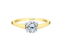 BAGUE STYLE SOLITAIRE EN OR SERTIE DpiUN DIAMANT CANADIEN ET DE DIAMANTS