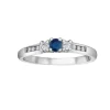 BAGUE STYLE TRINITÉ EN OR BLANC SERTIE DpiUN SAPHIR ET DE DIAMANTS