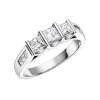 BAGUE STYLE TRINITÉ EN OR BLANC SERTIE DE DIAMANTS DE TAILLE PRINCESSE