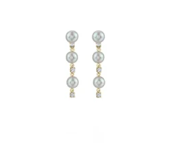 BOUCLE EN OR 14K AVEC PERLES DE CULTURE ET DE DIAMANTS CANADIENS