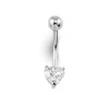 BOUCLE 14K BARBELLE NOMBRIL CZ COEUR